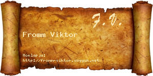 Fromm Viktor névjegykártya